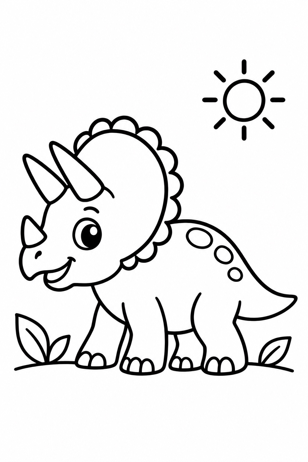 Free printable Triceratops coloring page